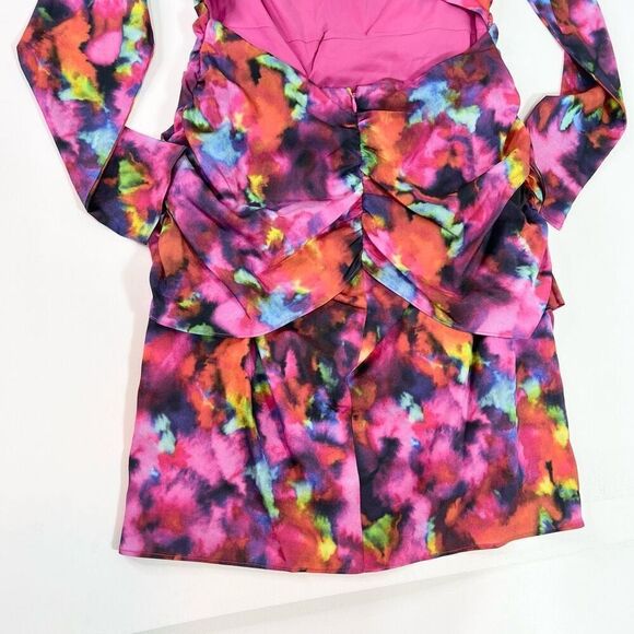 One33 Social Dress Womens 4 Mini Pink The Celia Cutout Cocktail Open Back Low V - Picture 10 of 14